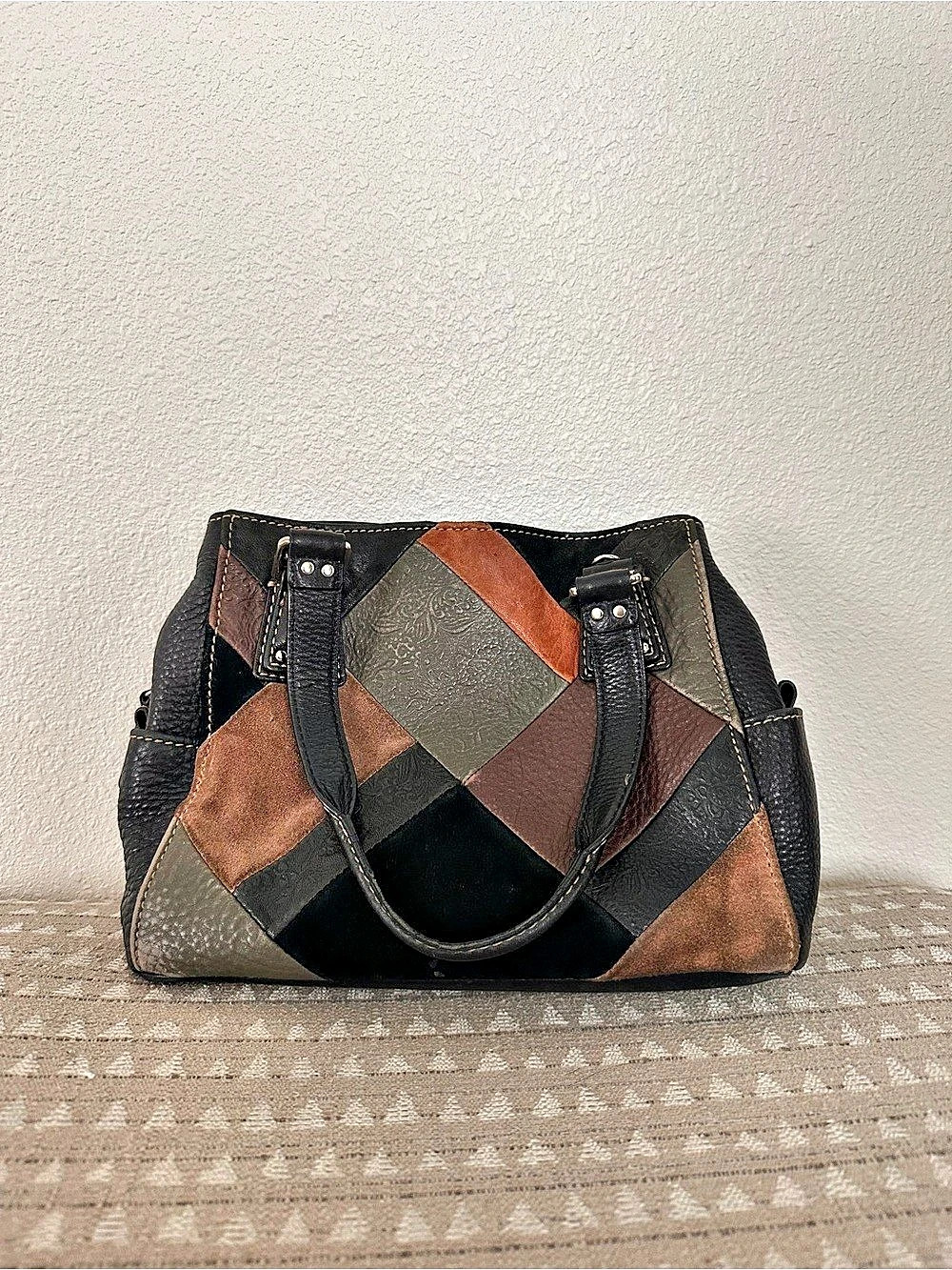 Fossil Y2K Patchwork Leather Shoulder Bag